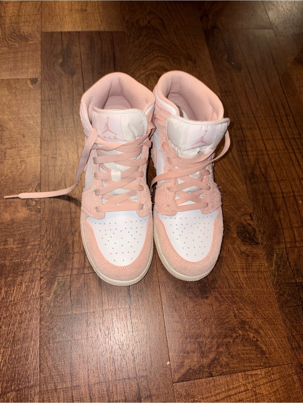 Jordan High-Top Sneakers in Pink and White